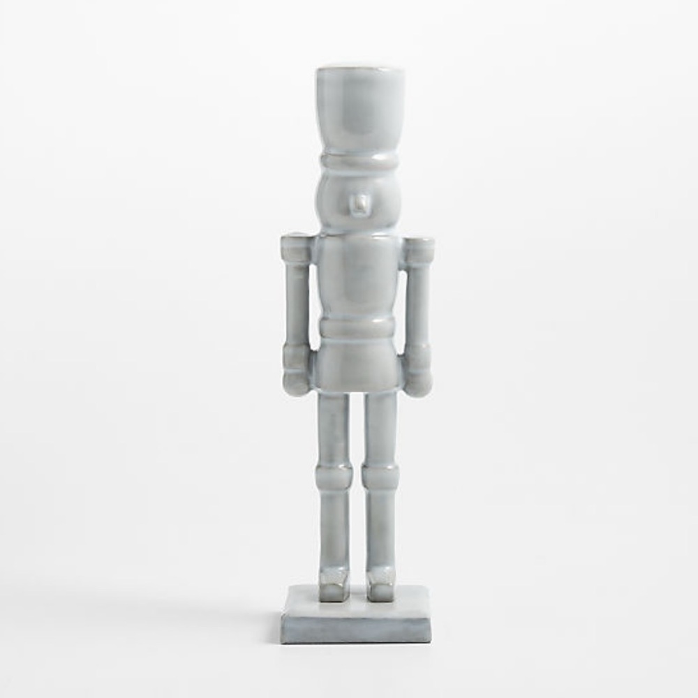 New! Crate&Barrel Modern Metal Nutcracker 12”